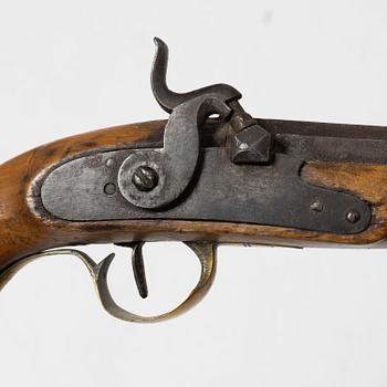 Flintlåspistol och slaglåspistol, Sverige, 1800-tal.