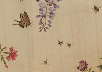 A Chinese handscroll, watercolour on silk and paper, early 20th Century.