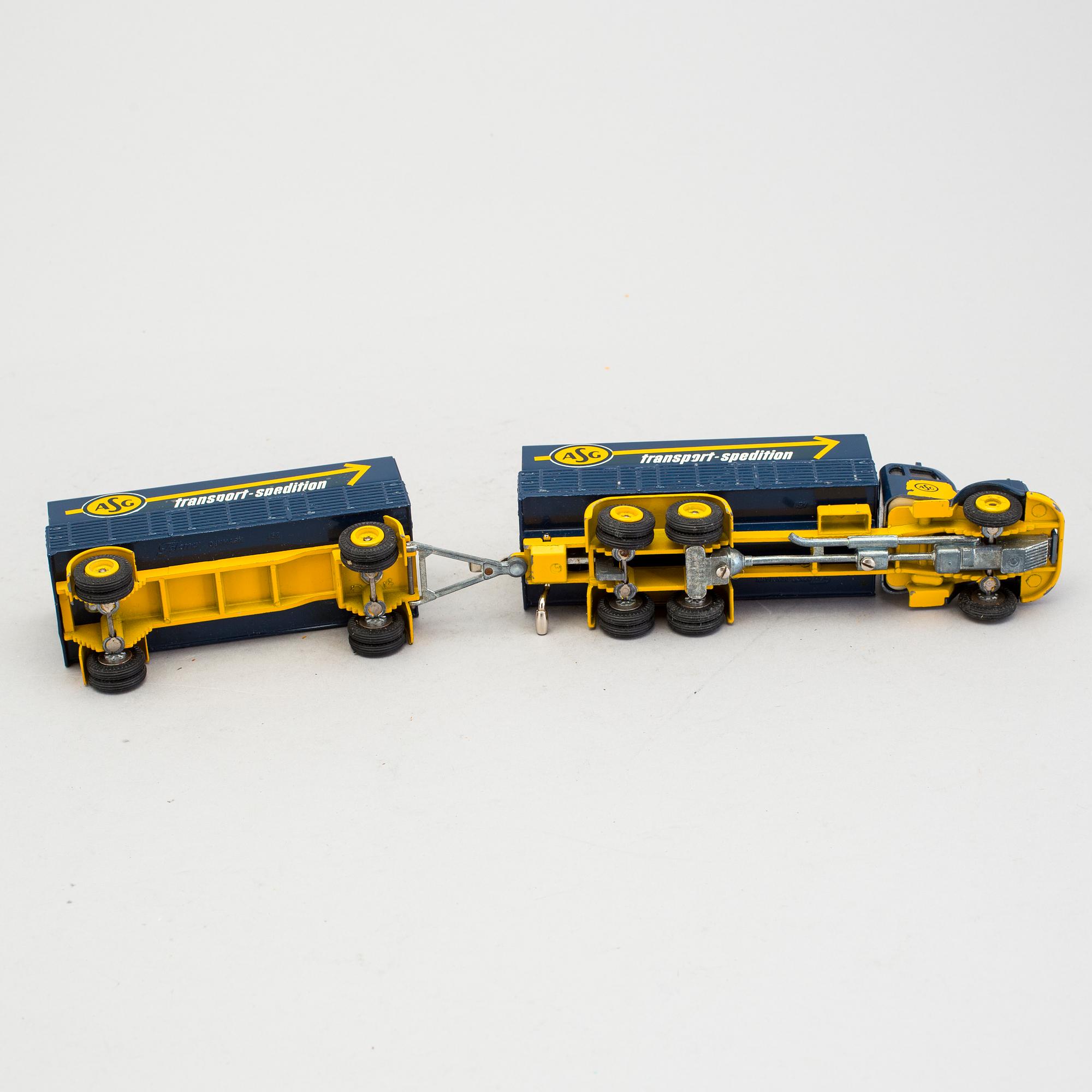 A lot of six toy cars by Tekno and Ståhlberg, Denmark and Finland second half of the 20th century.