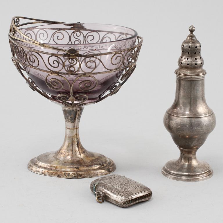 PARTI SILVER, 3 delar, 1800/1900-tal. Vikt 260 g.