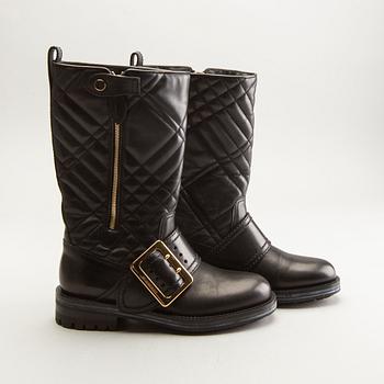 Burberry, London, boots, leather, "Wharting qui mid high boot houseneck".