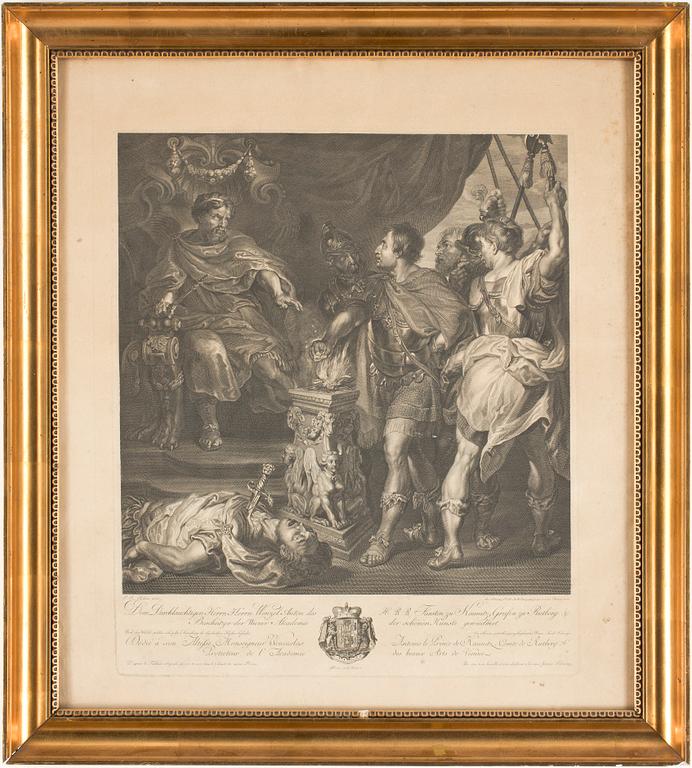 OKÄND KONSTNÄR efter Peter Paul Rubens, gravyr, 1800-tal.