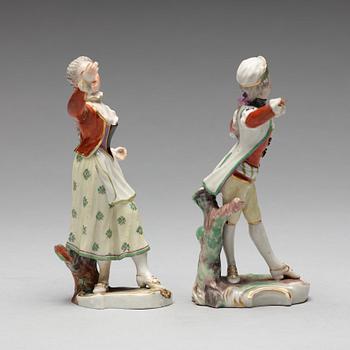 FIGURINER, två stycken, porslin. Tyskland, 1920-tal.