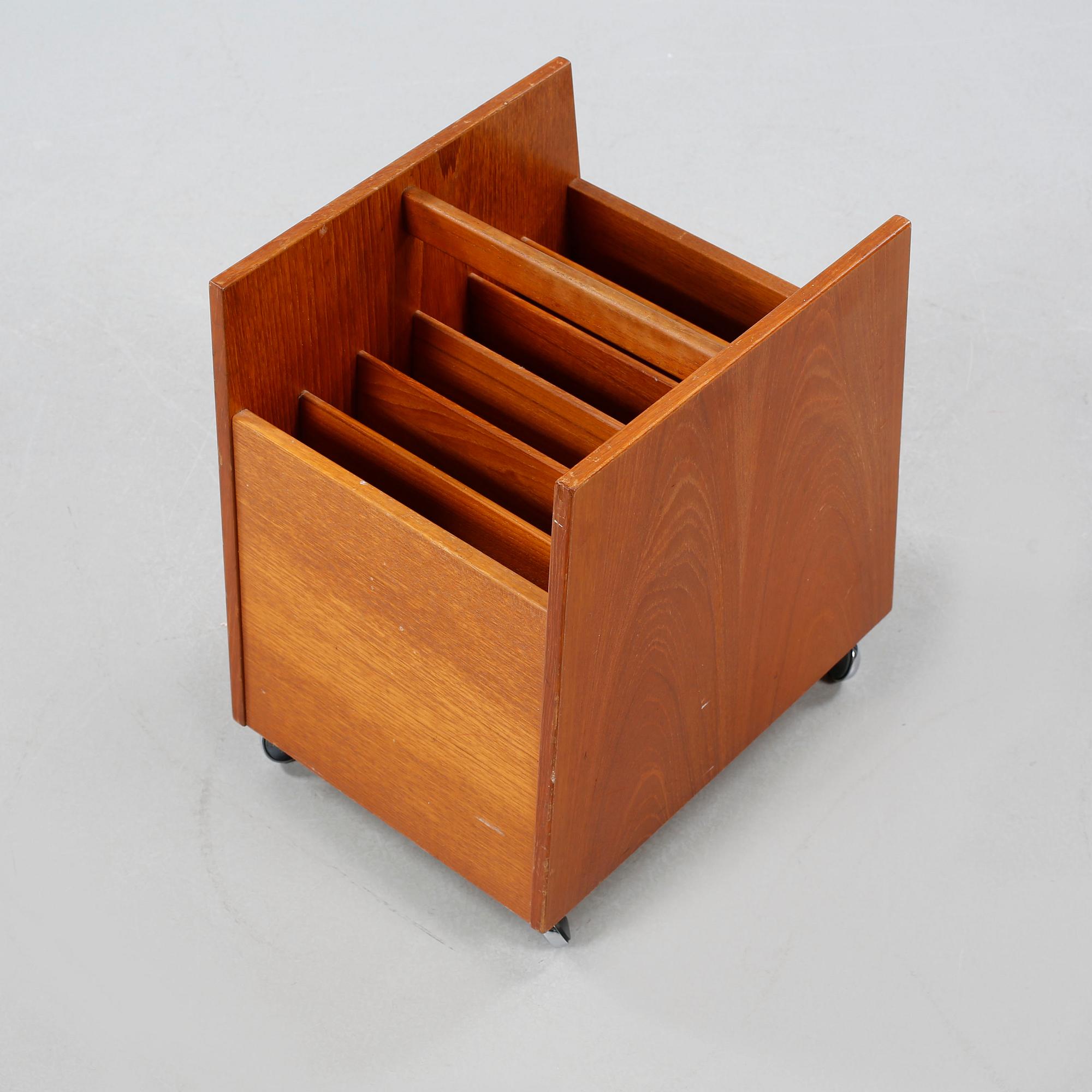 An lp-rack, model Scala, designed by Rolf Heseland, Bruksbo Tegnekontor, Bagn Möbelindustri in Norway ca 1965.