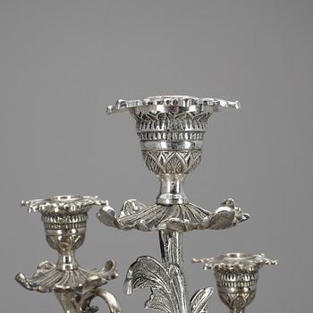 KANDELABER, Argent hache, 1800-talets andra hälft.