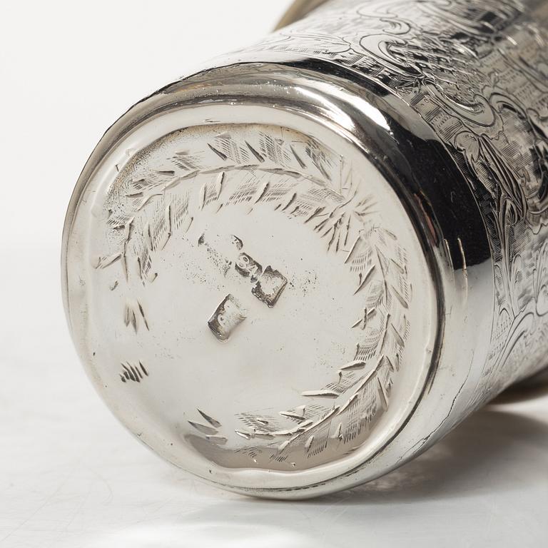 Bägare, 5 st, silver, Ryssland, 1800/1900-tal.