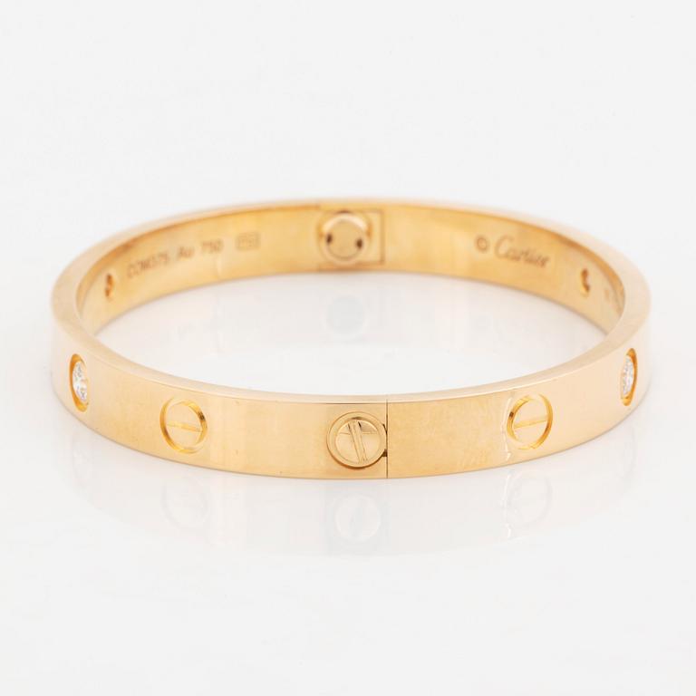 Cartier armband "Love" 18K guld med runda briljantslipade diamanter.