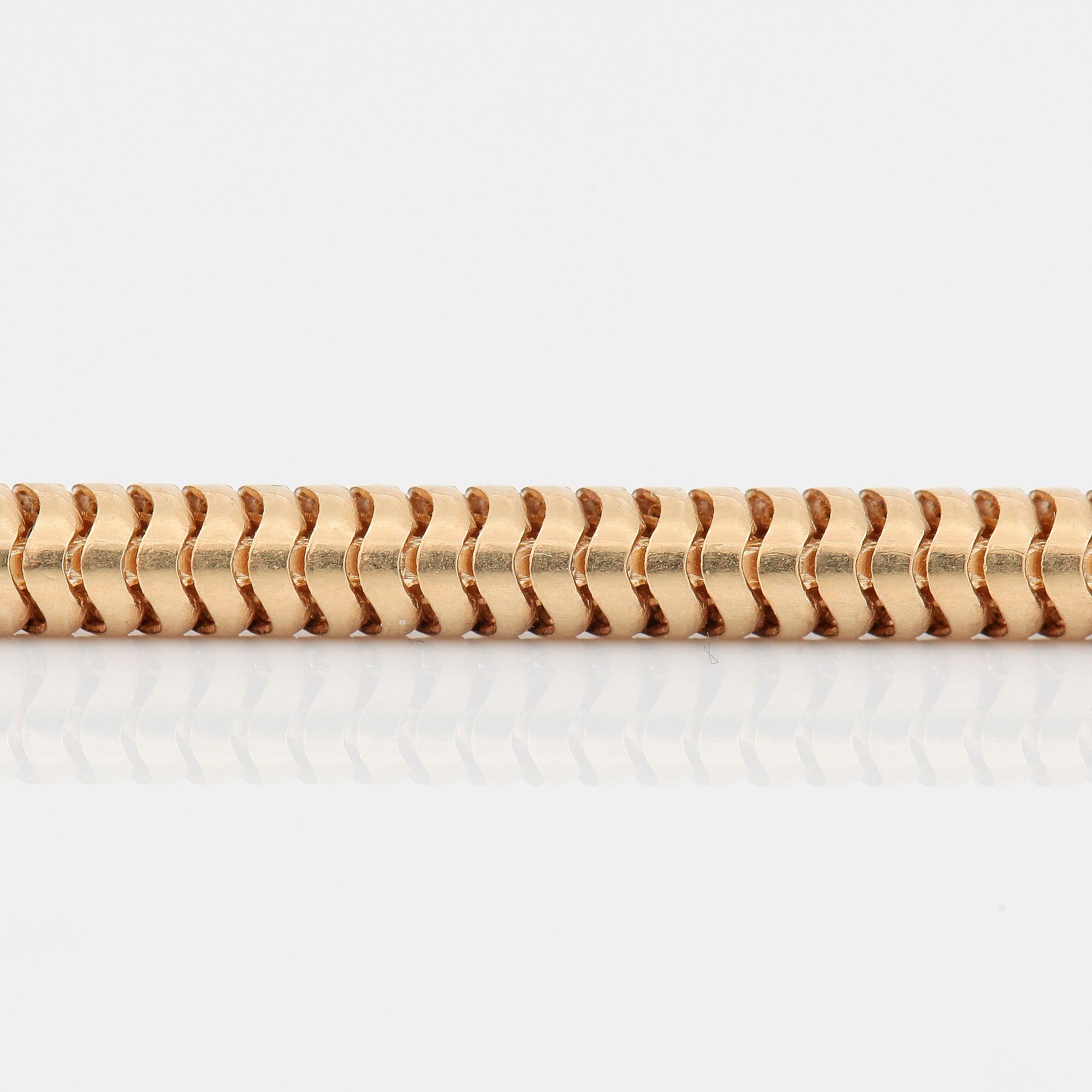 COLLIER, 18K guld, Italien. Total vikt ca 16,92 g.