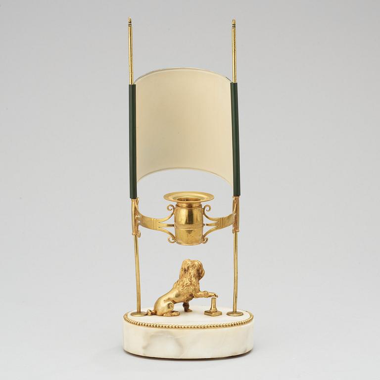 A late Gustavian circa 1800 one-light table lamp.
