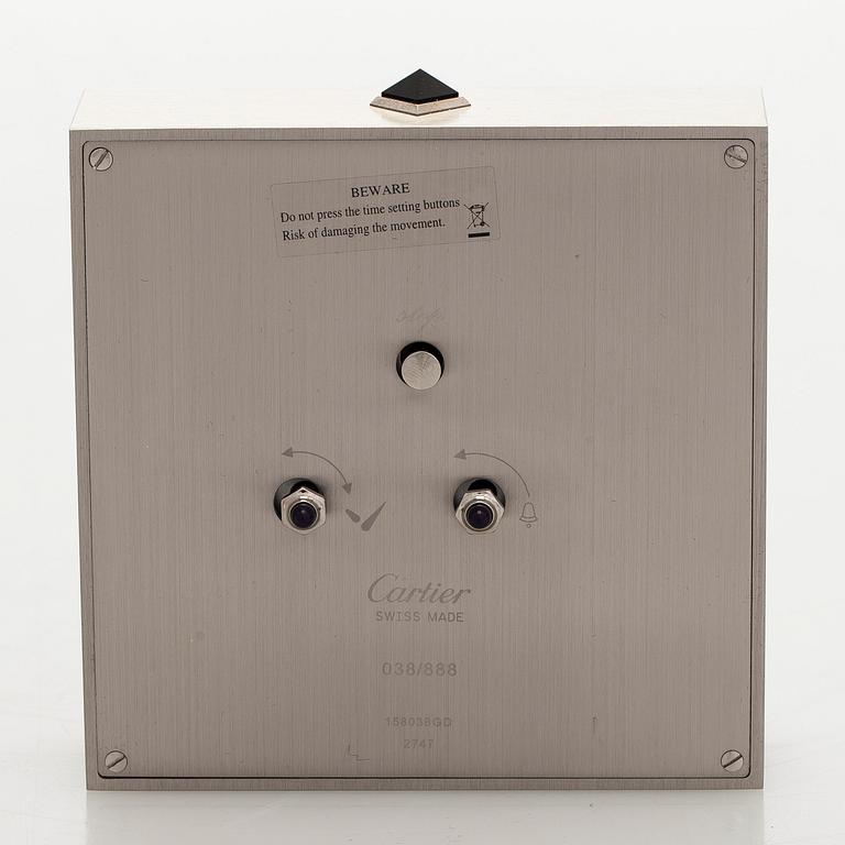 Cartier, Roman Numerals, table clock/alarm clock, Limited Edition, 95 x 95 x 26 mm.