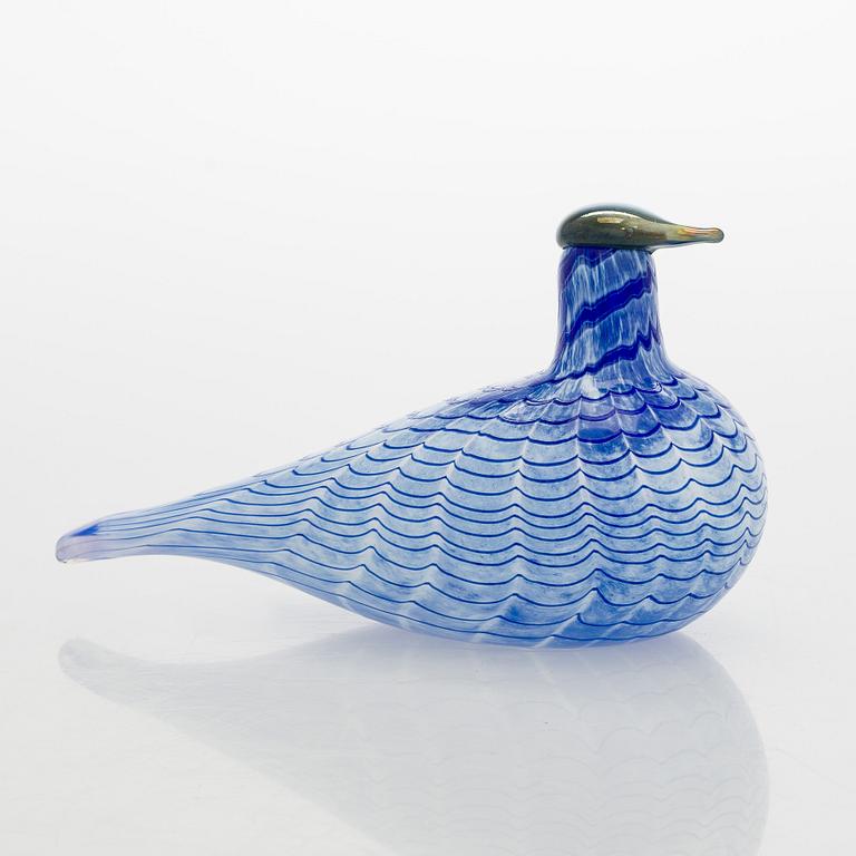 Oiva Toikka, glasfågel, "Blue Bird", signerad O. Toikka, Nuutajärvi.