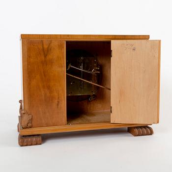 A 1940s possibly Mjölby Intarsia table clock.