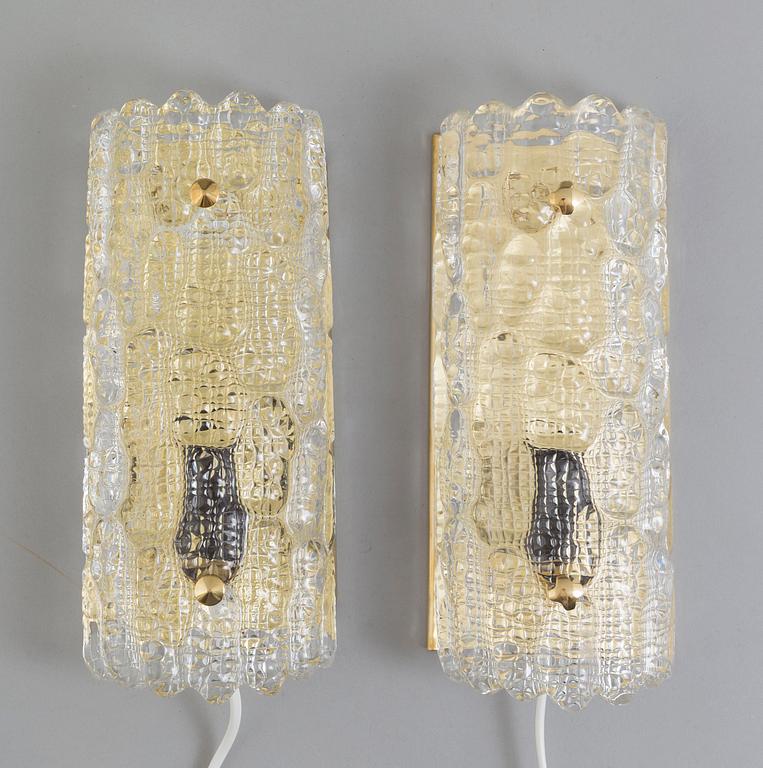 CARL FAGERLUND, a matched pair of wall lights from Orrefors.