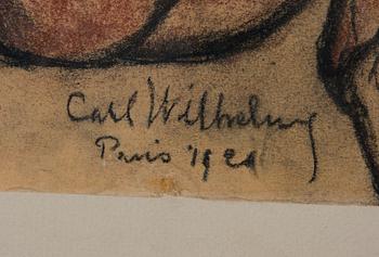 CARL WILHELMS, pastell på papper, signerad och daterad Paris 1924.