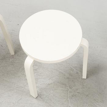 Alvar Aalto, three model 60 stools, Artek, Finland, mid 20th century.