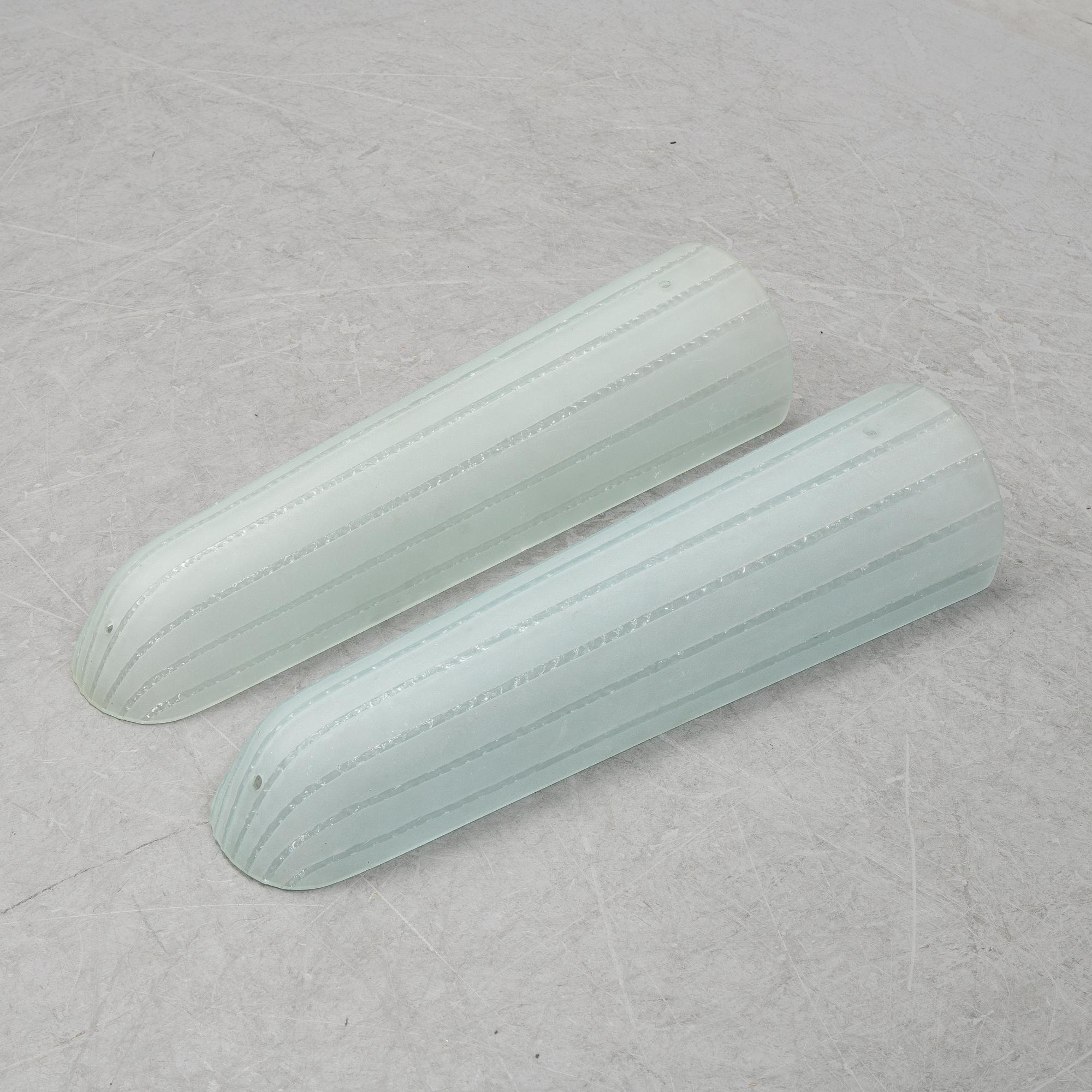 Glass shades for wall sconces, mid 20th century.