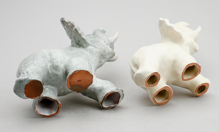 SKULPTURER, keramik, 2 st. Vicke Lindstrand, Upsala-Ekeby.