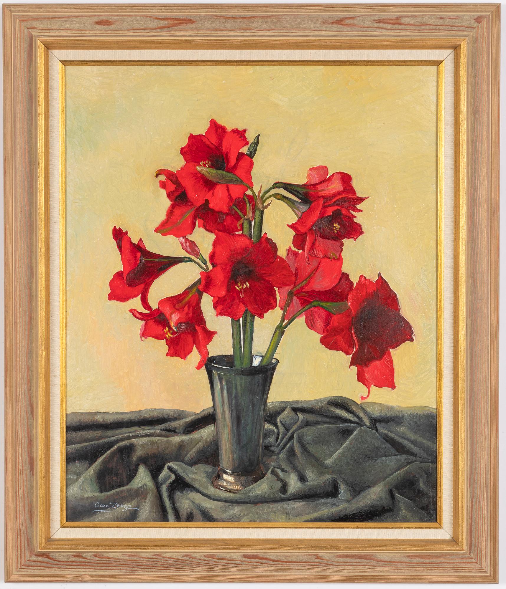 Owe Zerge, Still life with amaryllis.
