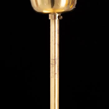 Orrefors, a brass and glass ceiling light, second half of the 20th century.