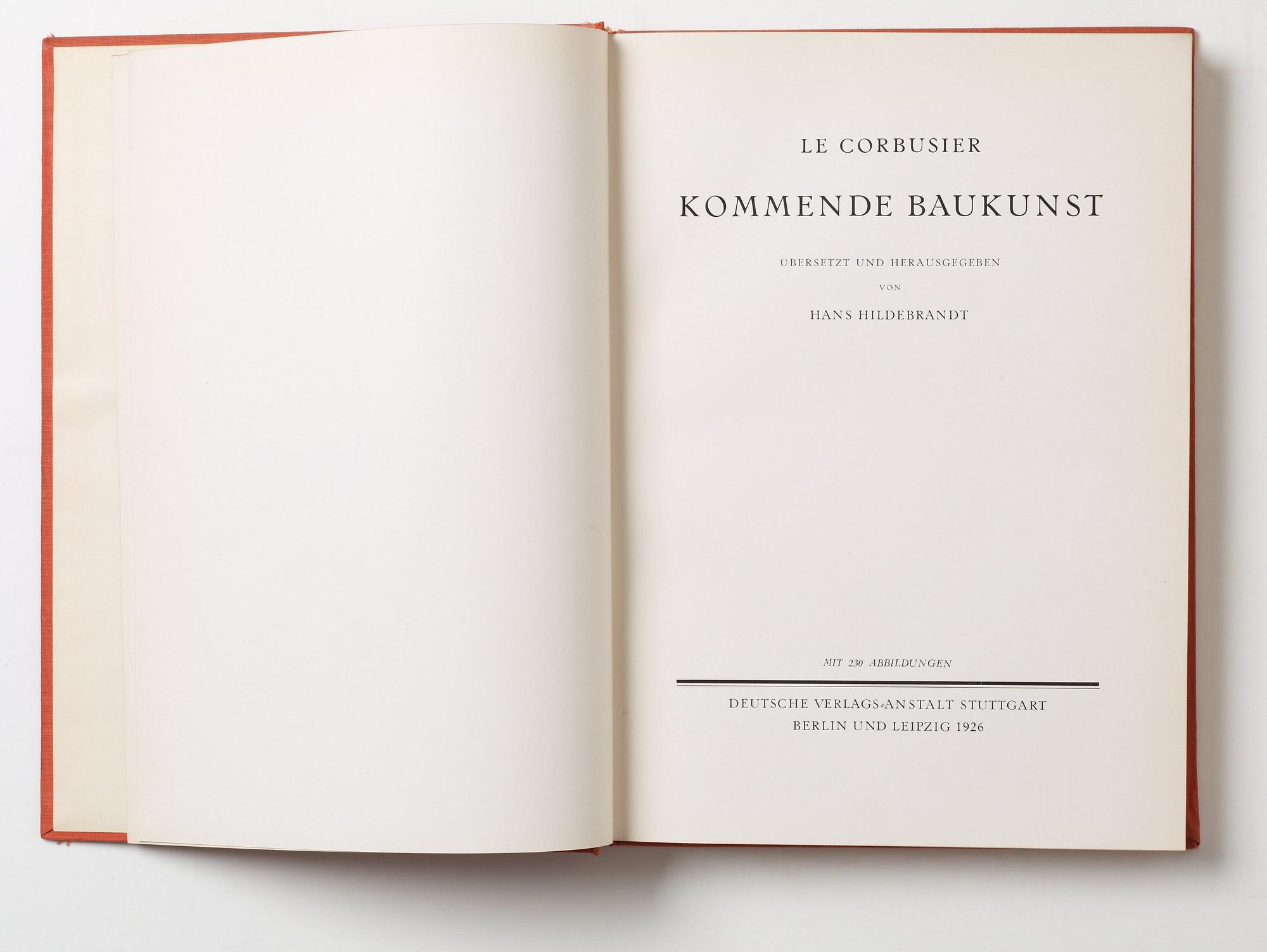 LE CORBUSIER, "Kommende  Baukunst".