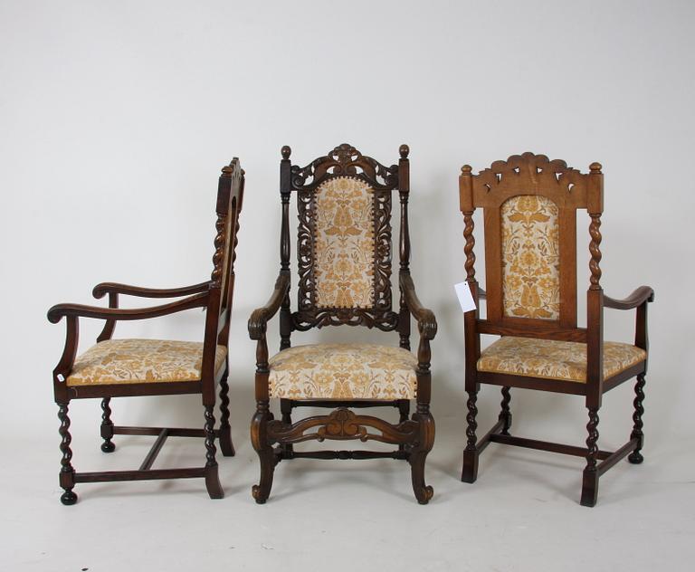 MATSALSMÖBLEMANG, 12+1 delar, barockstil.