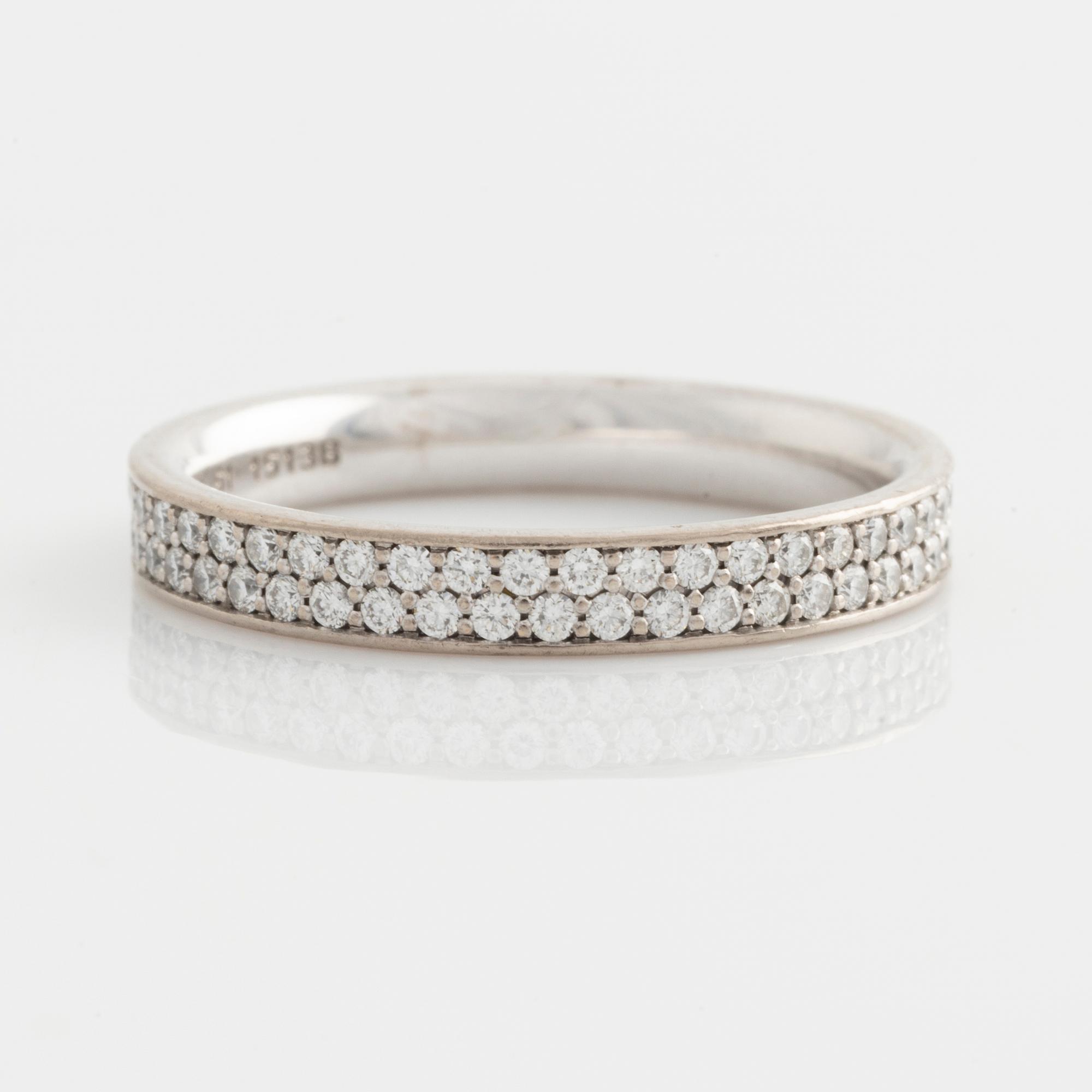 Georg Jensen, two rings, with brilliant-cut diamonds.
