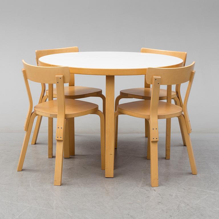 ALVAR AALTO, a five-piece birch dining suite from Artek, Finland.