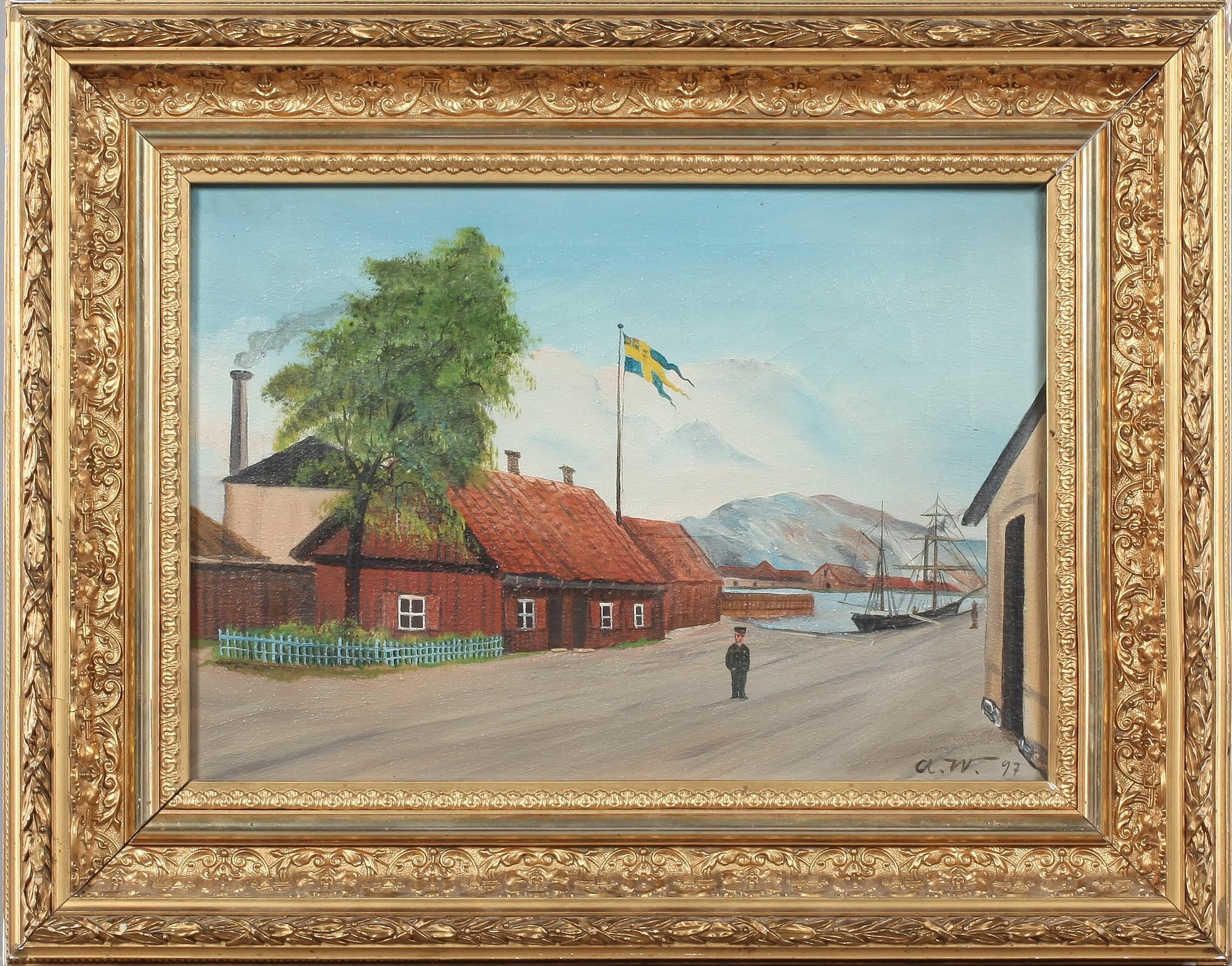 OKÄND KONSTNÄR, 2 st, olja på duk, monogramsignerade och daterade "97" (1897).