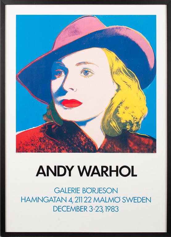 ANDY WARHOL, efter, affisch, Galerie Börjeson, 1983.