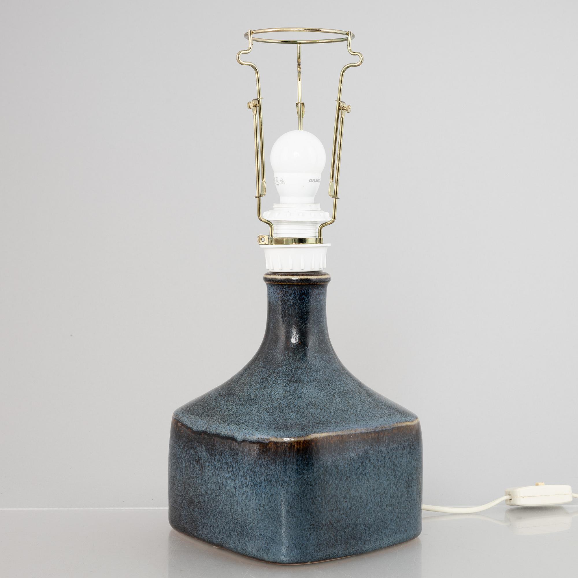 Stig Lindberg, a stoneware table lamp, Gustavsberg Studio 1979.