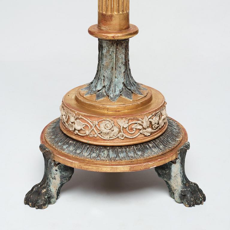 A pair of late Gustavian candle stands, early 19th century.