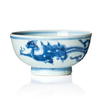 1314. A blue and white bowl, Qing dynasty, Kangxi (1662-1722).