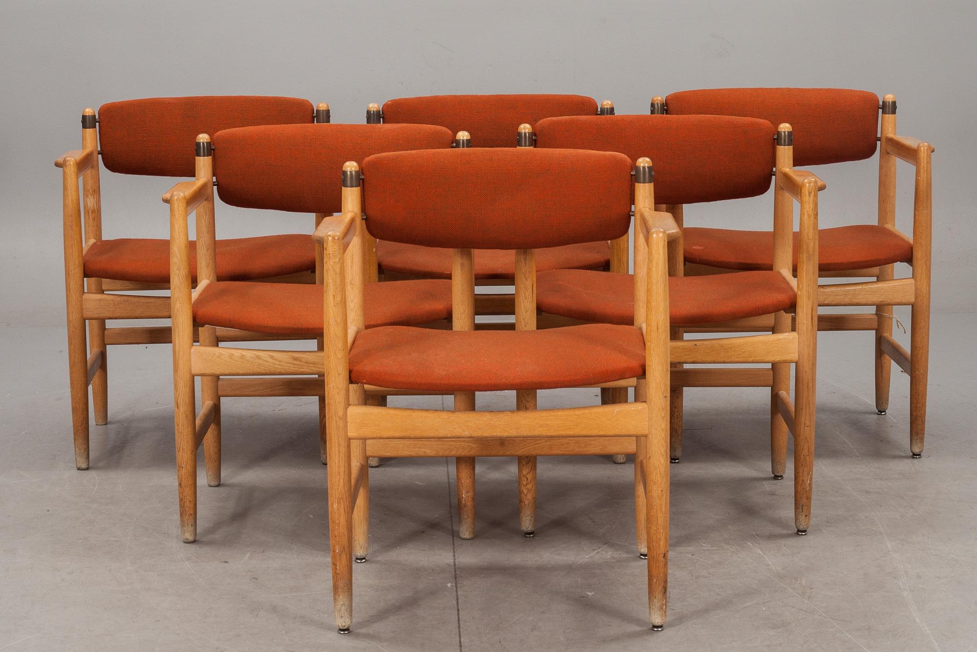 KARMSTOLAR, 6 st, Börge Mogensen, Karl Andersson & Söner.