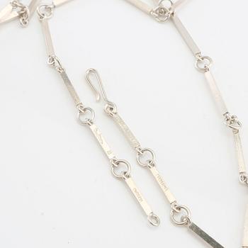 Wiwen Nilsson, collier sterling silver med trappslipade bergkristaller, Lund 1945.