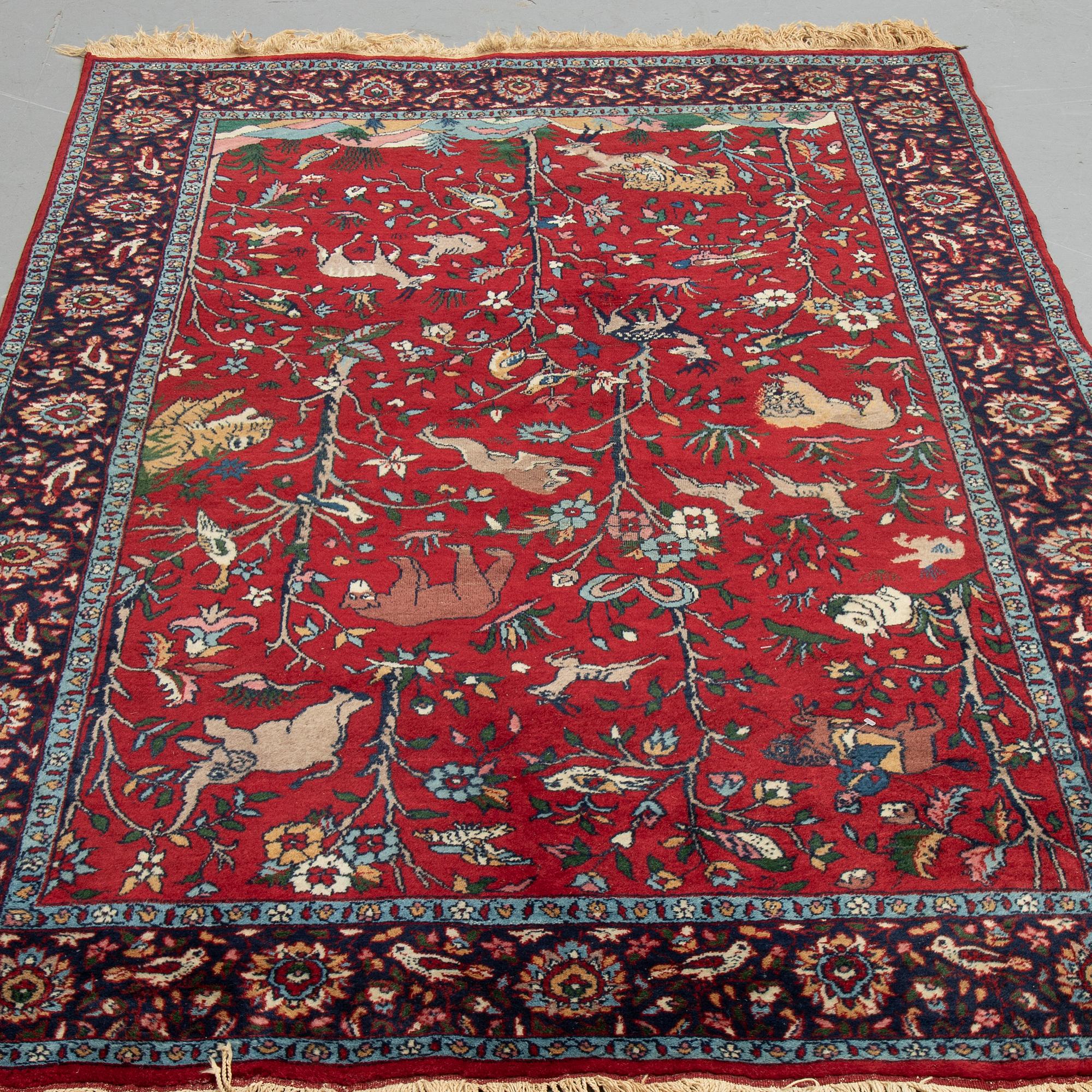 A carpet, oriental, figural, ca 199 x 119 cm.