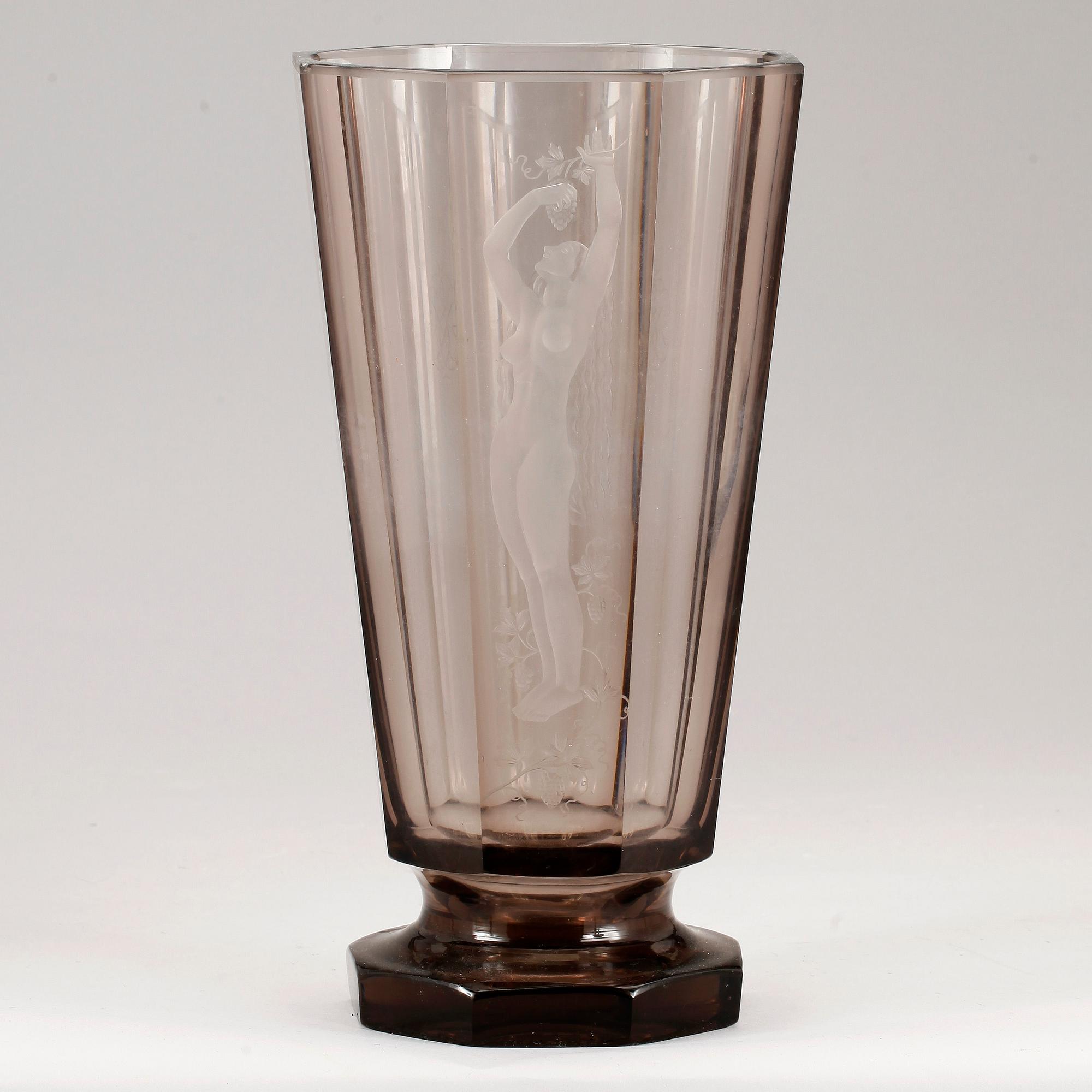VAS, glas, Simon Gate, Orrefors, signerad.