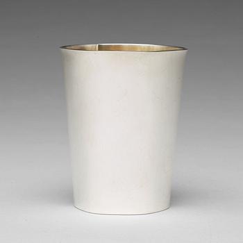 A Swedish 20th century parcel-gilt silver beaker, mark of Sven Arne Gillgren, GAB, Stockholm 1961.