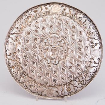 A PLATE, silver, Austria 1847.