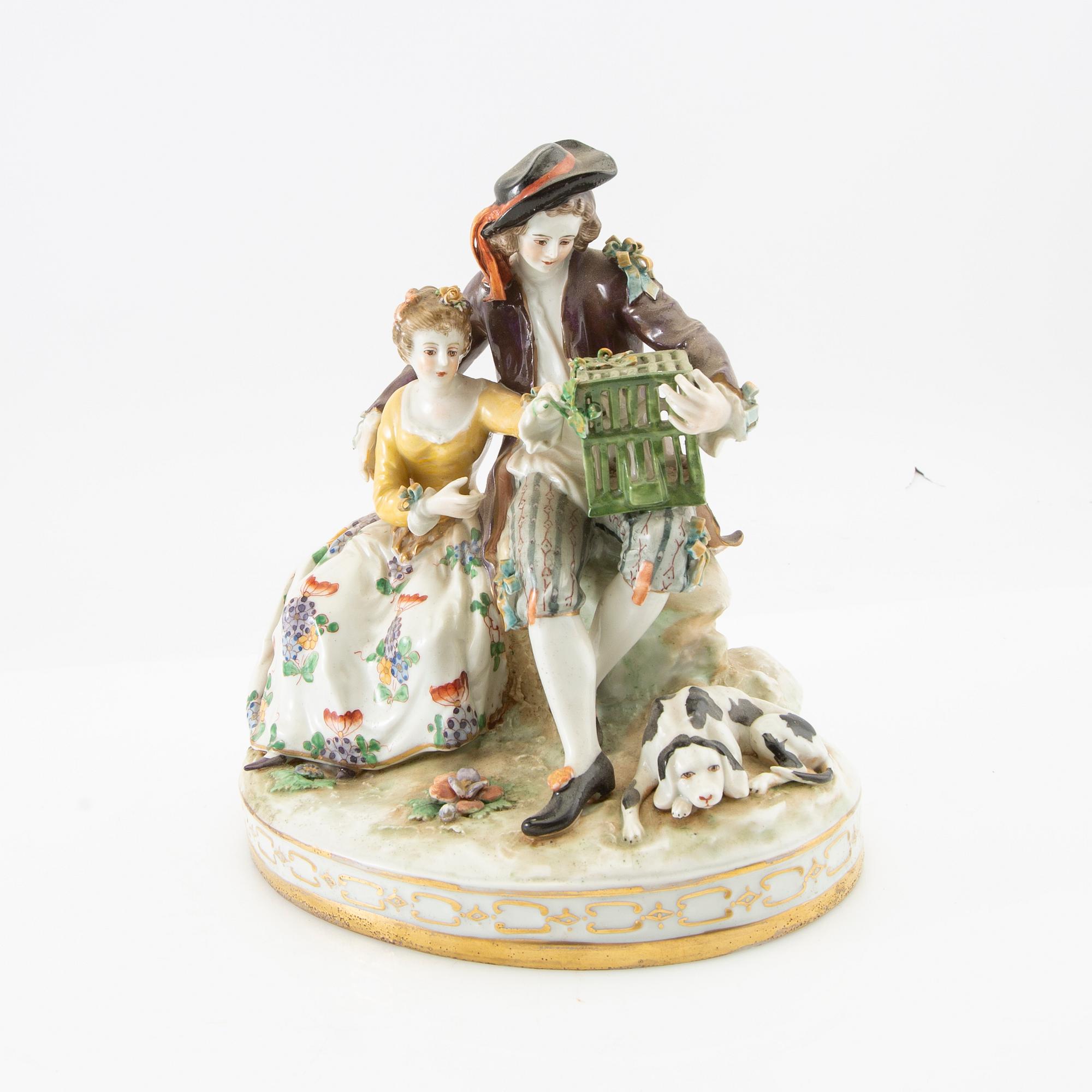 Figure Rudolstadt-Volkstedt early 20th century porcelain.