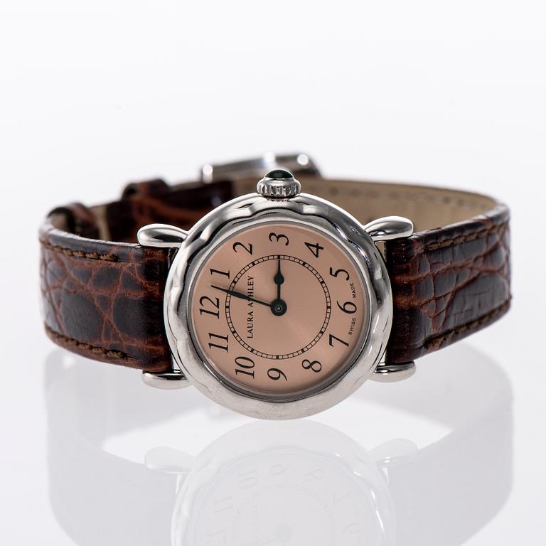 ARMBANDSUR, dam, stål, Laura Ashley. 1900-talets slut.