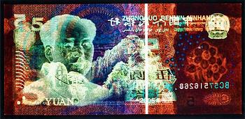 185. David LaChapelle, "Negative Currency: 5 Yuan used as Negative" New York, 2010.