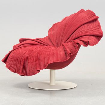 A MUTED RED KENNETH COBONPUE EASY ARMCHAIR, "Bloom", early 21st Century.