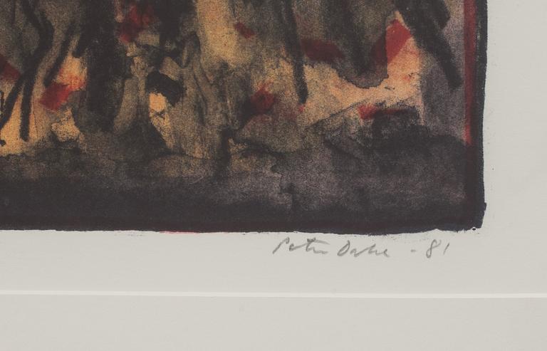 PETER DAHL, färglitografi, signerad och daterad -81, provtryck.