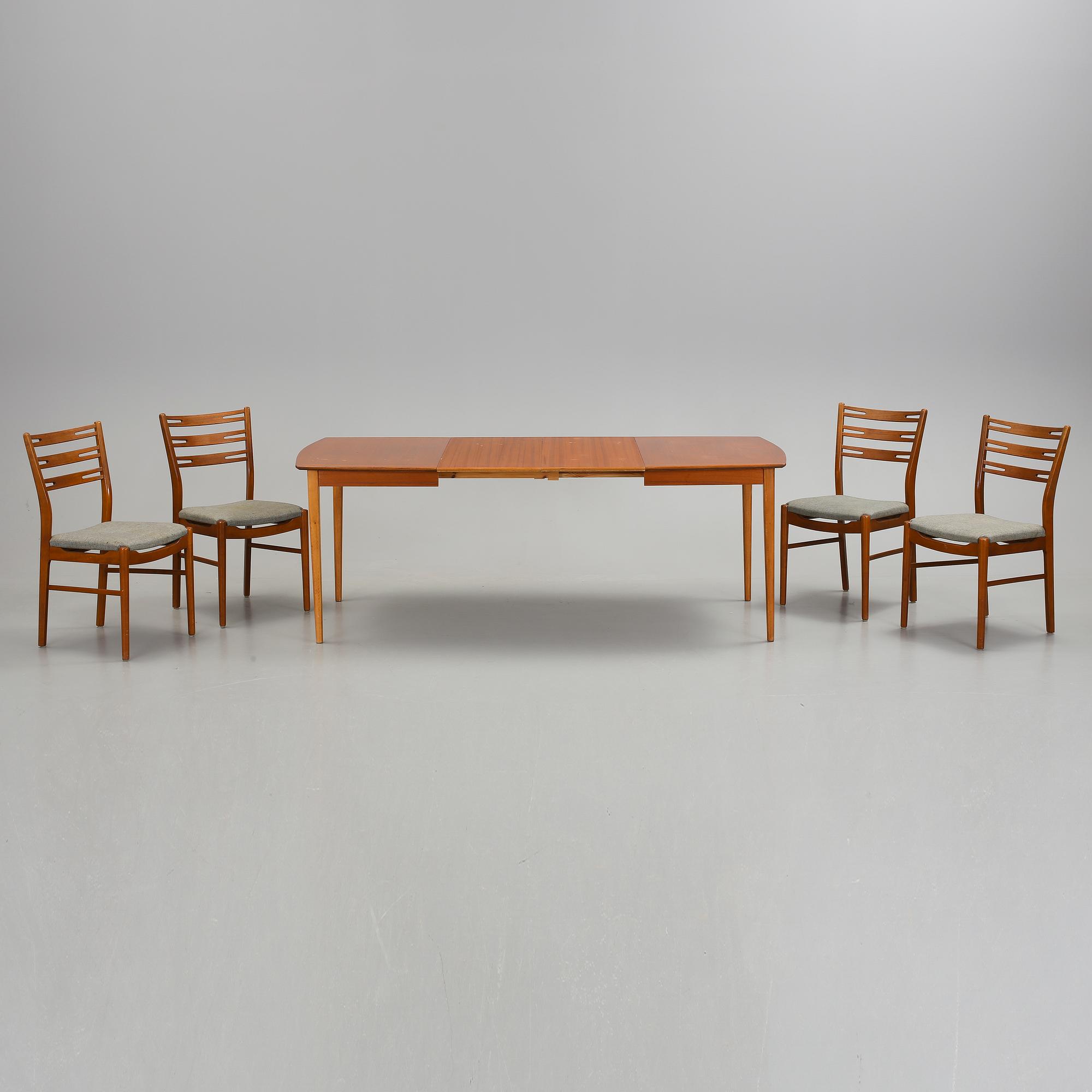 MATBORD samt 4 STOLAR "Della", Ikea. 1950-tal.