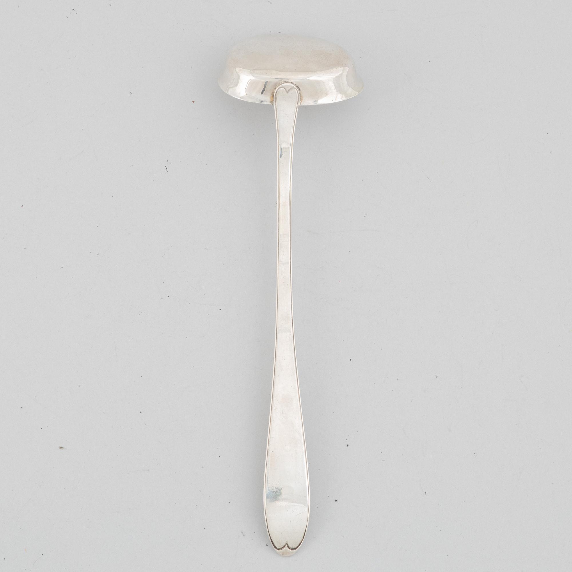 A Swedish silver soup ladle, mark of Jacob Möller, Malmö 1814.