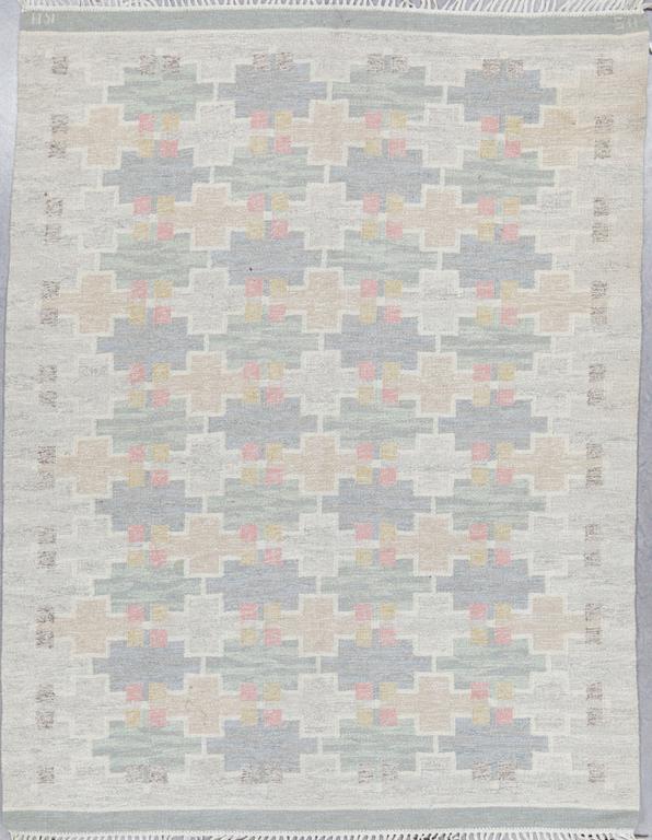 MATTA, rölakan, signerad MS KH (Maj Svanström, Klockargårdens Hemslöjd). Ca 230 x 175,5 cm.