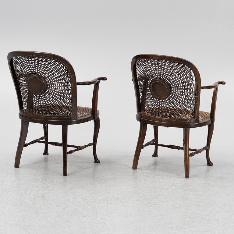 A pair of rattan chairs, first half of the 20th Century.