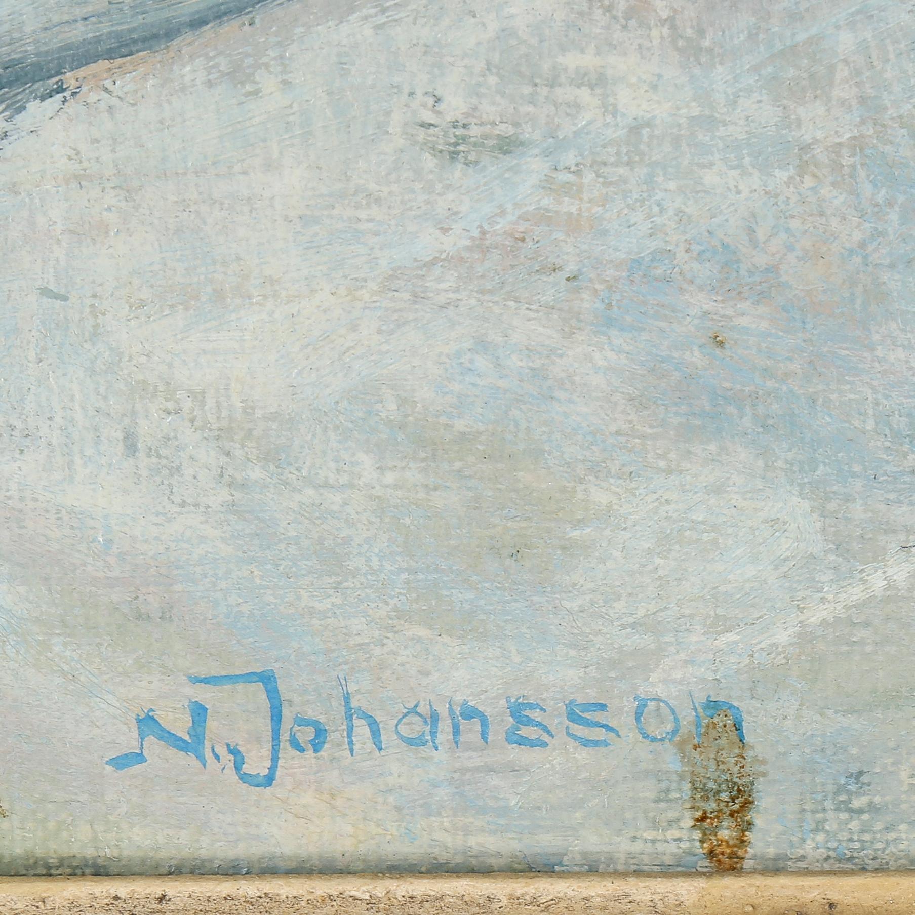 NATAN JOHANSSON, tillskriven. Olja på duk. Signerad.