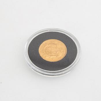 Guldmynt Sverige, Oscar II 10 kr, 1874.