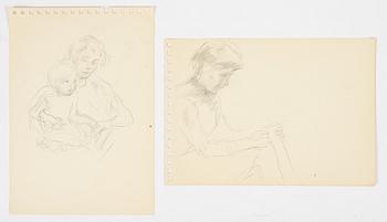 Lotte Laserstein, 2 drawings, portraits.